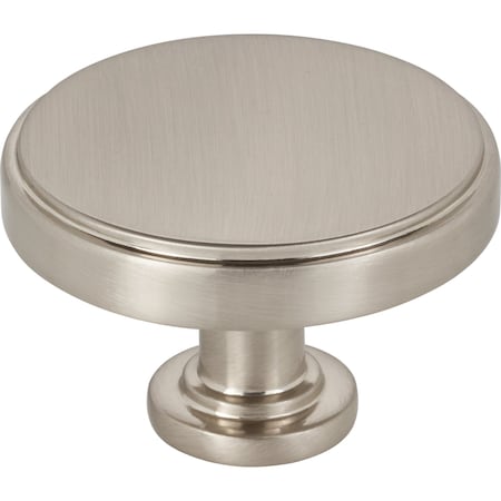 Jeffrey Alexander 134 Diameter Satin Nickel Richard Cabinet Knob, PR 171L-SN